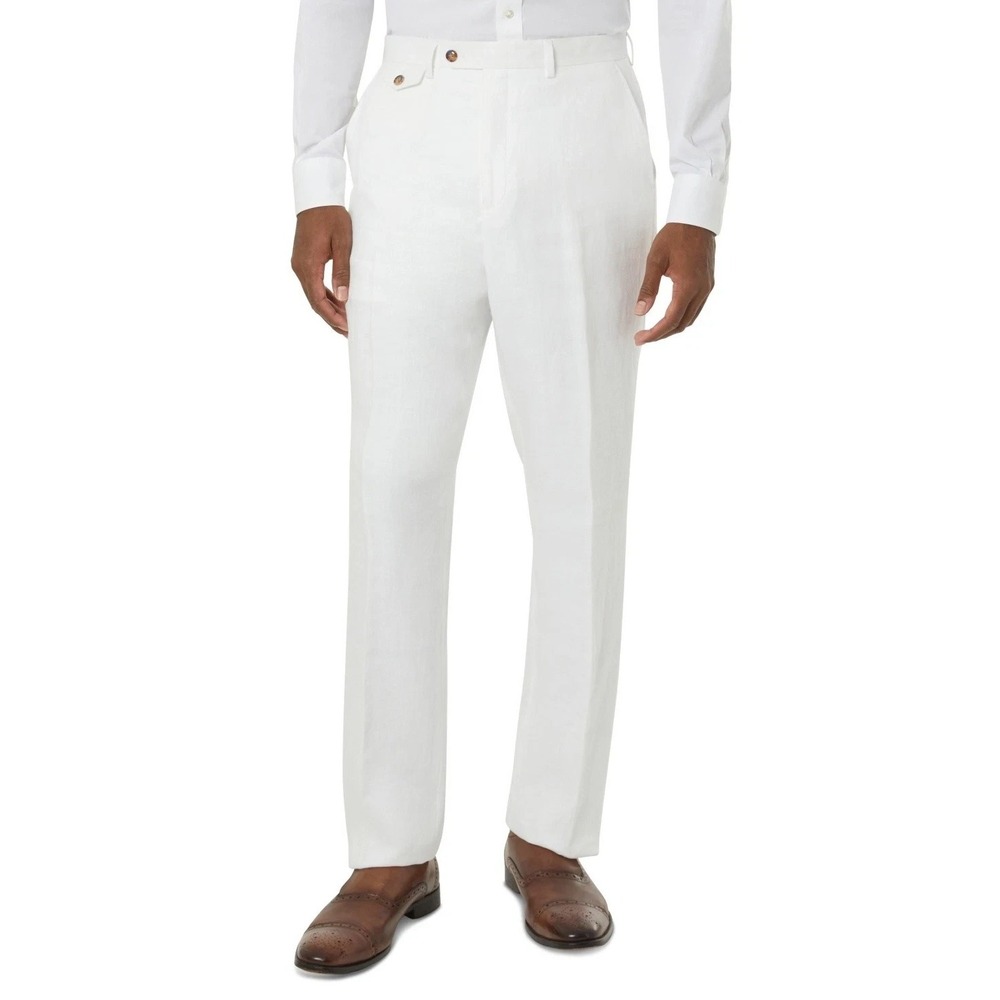 Tayion Mens Classic fit Dress Pants 36W 34L White